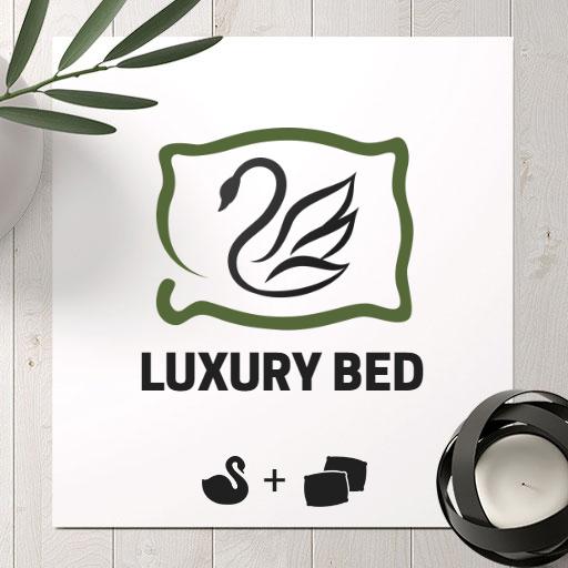 Elegant Green Swan Emblem Highlighting Luxury Bed Logo Template