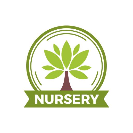 Elegant Green Tree Design Representing Eco-Friendly Nursery Logo Template