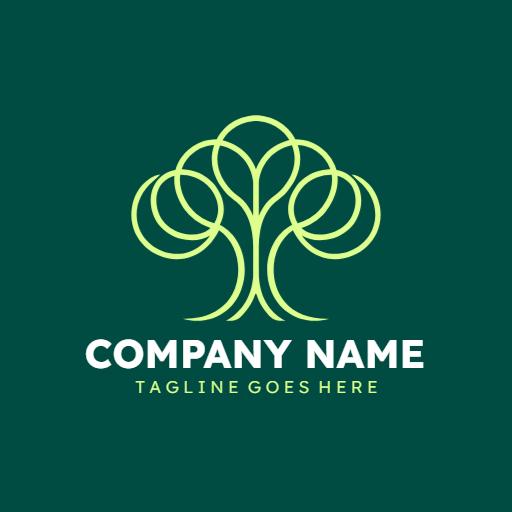 Elegant Green Tree Design Representing Environment Protection Logo Template