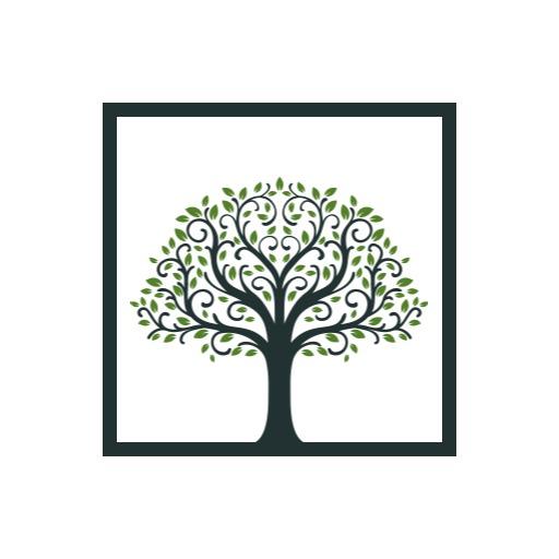 Elegant Green Tree Design Surrounded by Square Shape Logo Template
