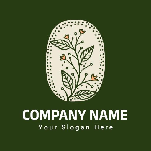 Elegant Green Vintage Floral Design Celebrating Nature Logo Template