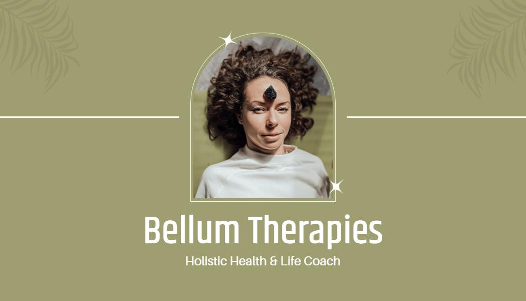 Elegant Green Wellness Massage Therapist Business Card Template