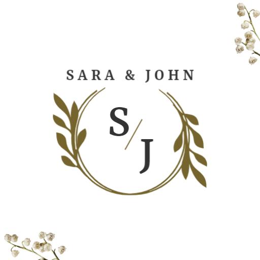 Elegant Greenery Design with Personalized Wedding Logo Template