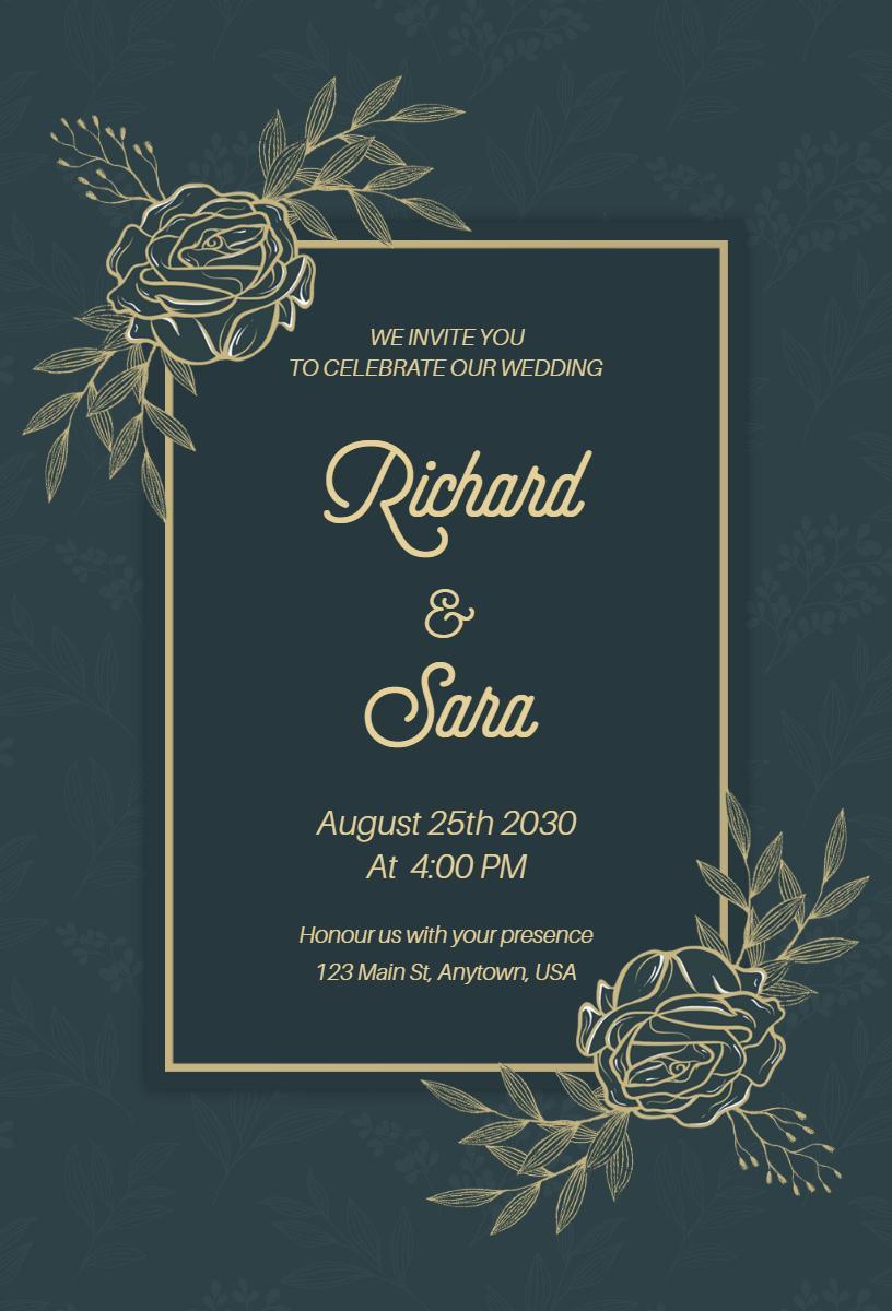 Elegant Greenery Inspired Wedding Celebration Invitation Template