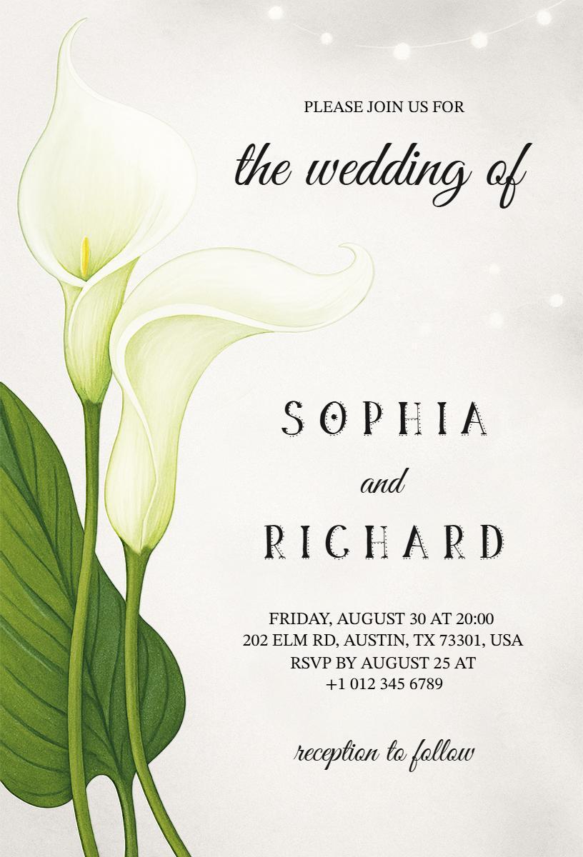 Elegant Greenery Wedding Ceremony Botanical Invitation Template