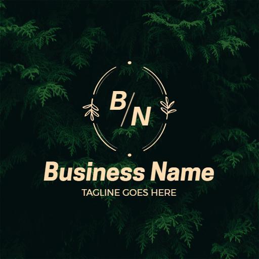 Elegant Greenery with Business Name and Logo Design Logo Template