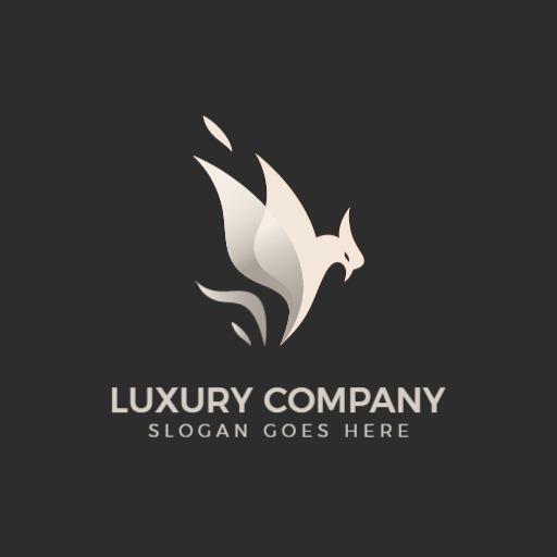 Elegant Grey and White Bird Design Representing Luxury Logo Template