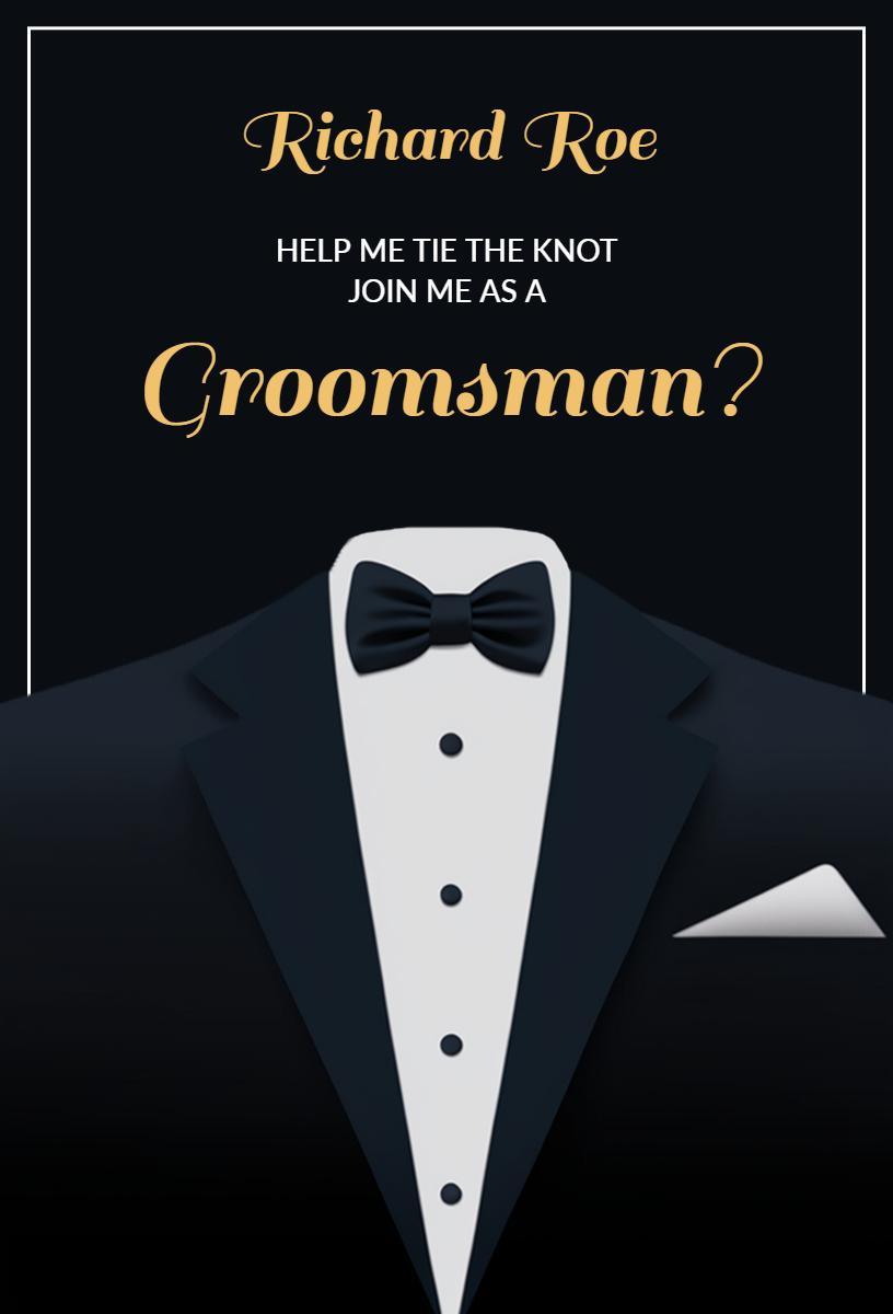 Elegant Groomsman Wedding Invitation Proposal Template