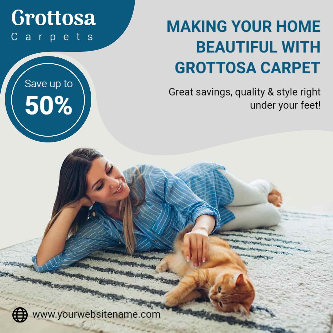 Elegant Grottosa Carpet Promotion for Beautiful Home Spaces Ad Template