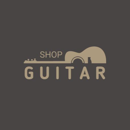 Elegant Guitar Silhouette Design for Music Shop Logo Template