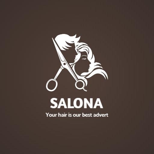 Elegant Hair Design Showcasing Scissors and Style Logo Template