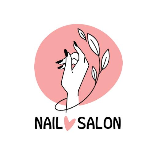 Elegant Hand Design Featuring Nail Art for Nail Salon Logo Template