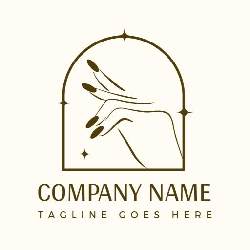 Elegant Hand Design Showcasing Stunning Nail Art Logo Template