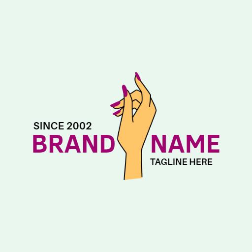 Elegant Hand Gesture with Stylish Nails for Nail Art Logo Template