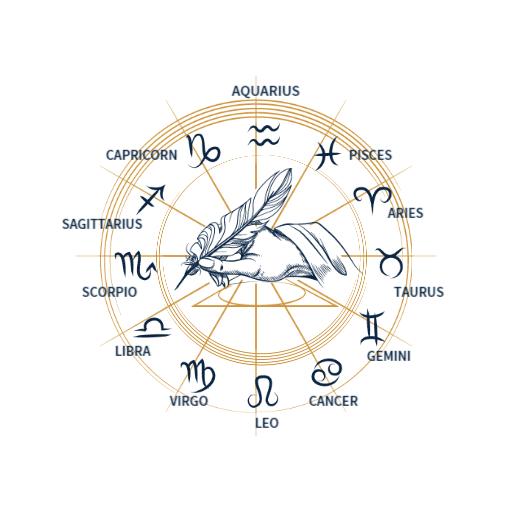 Elegant Hand-Illustrated Zodiac Symbols with Celestial Design Logo Template