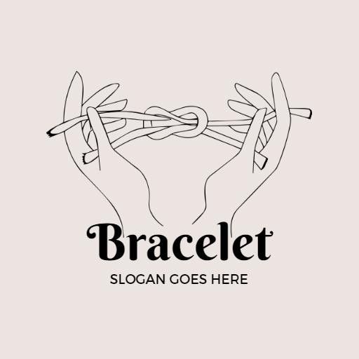 Elegant Hands Crafting a Beautiful Bracelet Design Logo Template