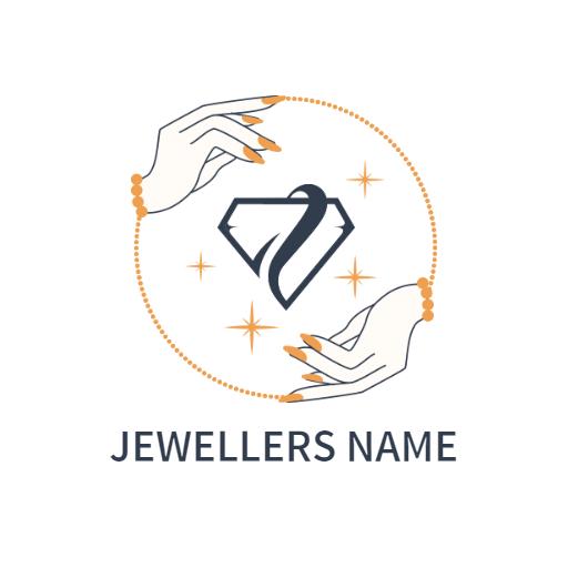 Elegant Hands Holding Sparkling Gemstone Jewelry Logo Template