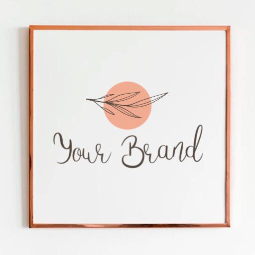 Elegant Handwriting Over Minimalist Pink Circle Logo Template
