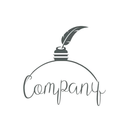 Elegant Handwriting with Quill Design for Company Logo Template
