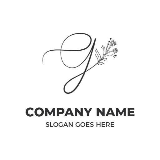 Elegant Handwritten G Letter Design with Floral Elements Logo Template