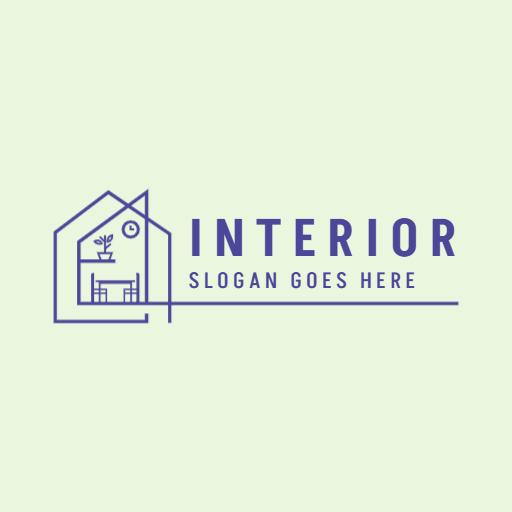 Elegant Home Design Featuring Minimalist Interiors Logo Template