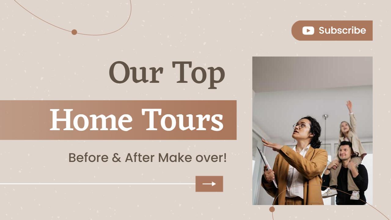 Elegant Home Tours Before After Transformation YouTube Thumbnail Template