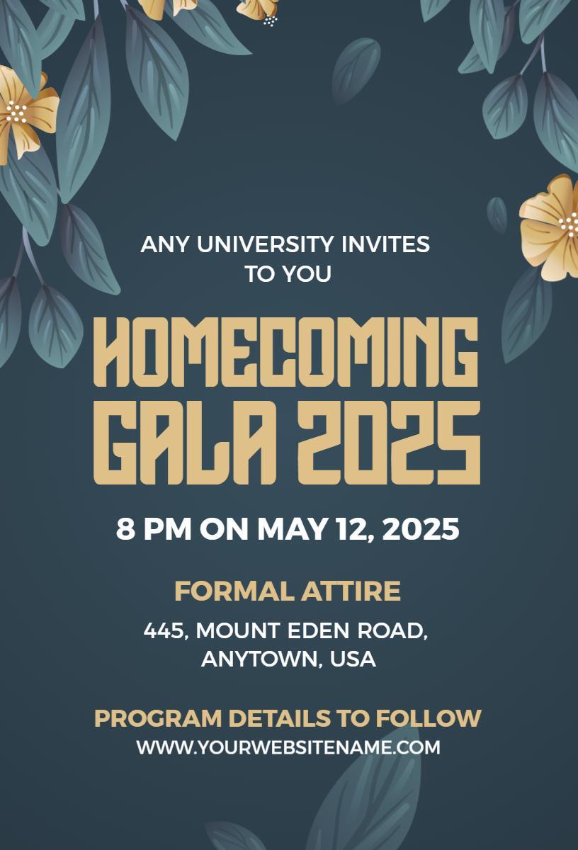 Elegant Homecoming Celebration Gala Invitation Template