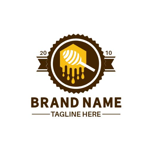 Elegant Honeycomb Design Showcasing Honeybee Brand Logo Template