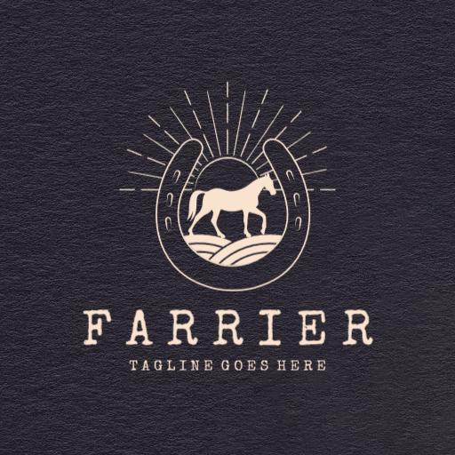 Elegant Horse Horseshoe Design for Farrier Services Logo Template