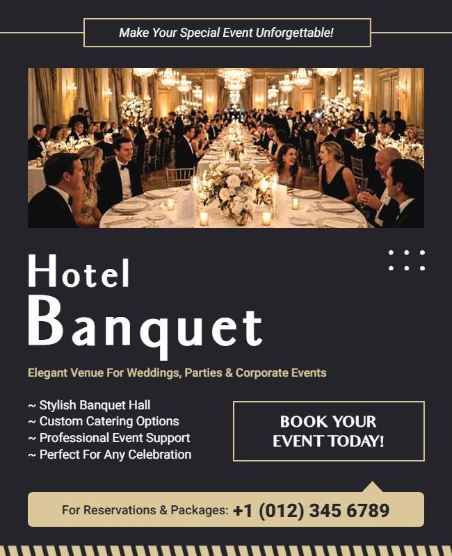 Elegant Hotel Banquet Event Poster Template