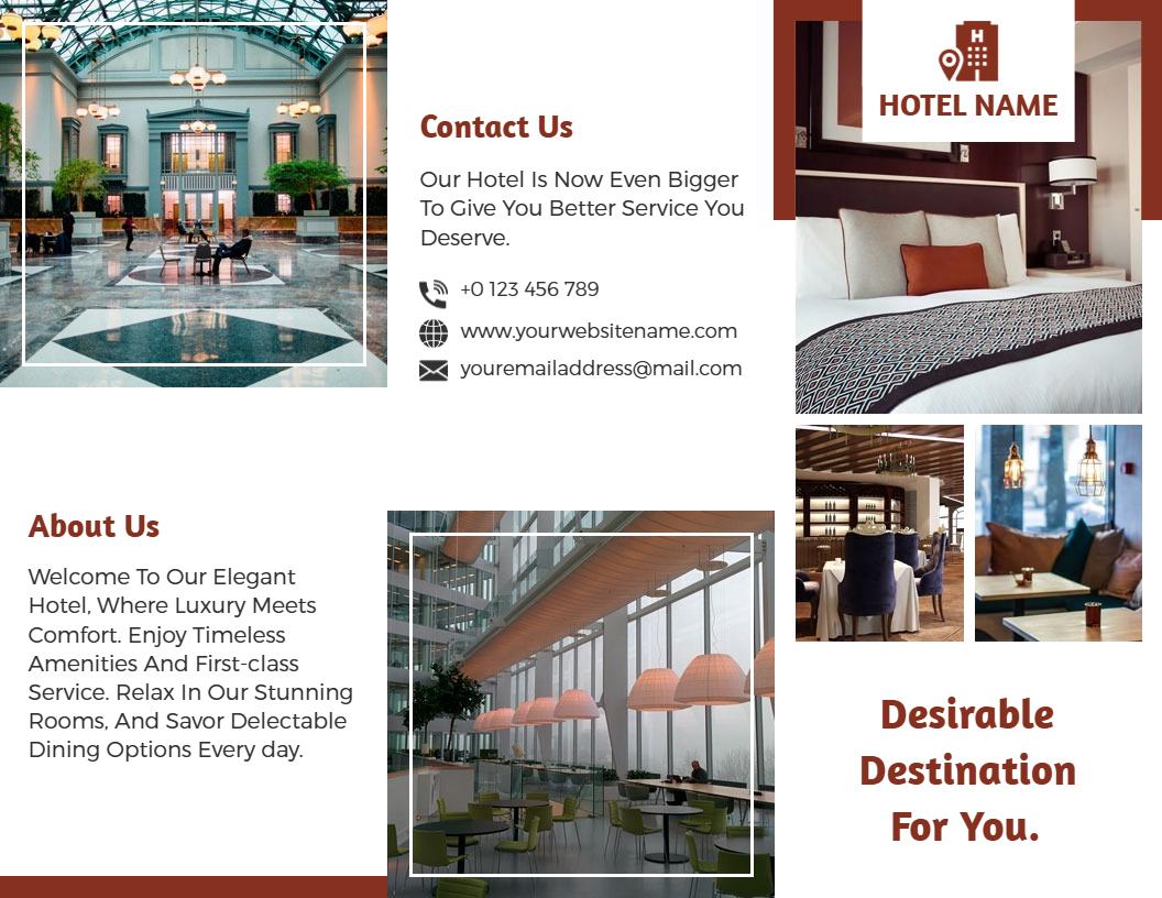 Elegant Hotel Luxury Accommodation and Amenities Brochure Template