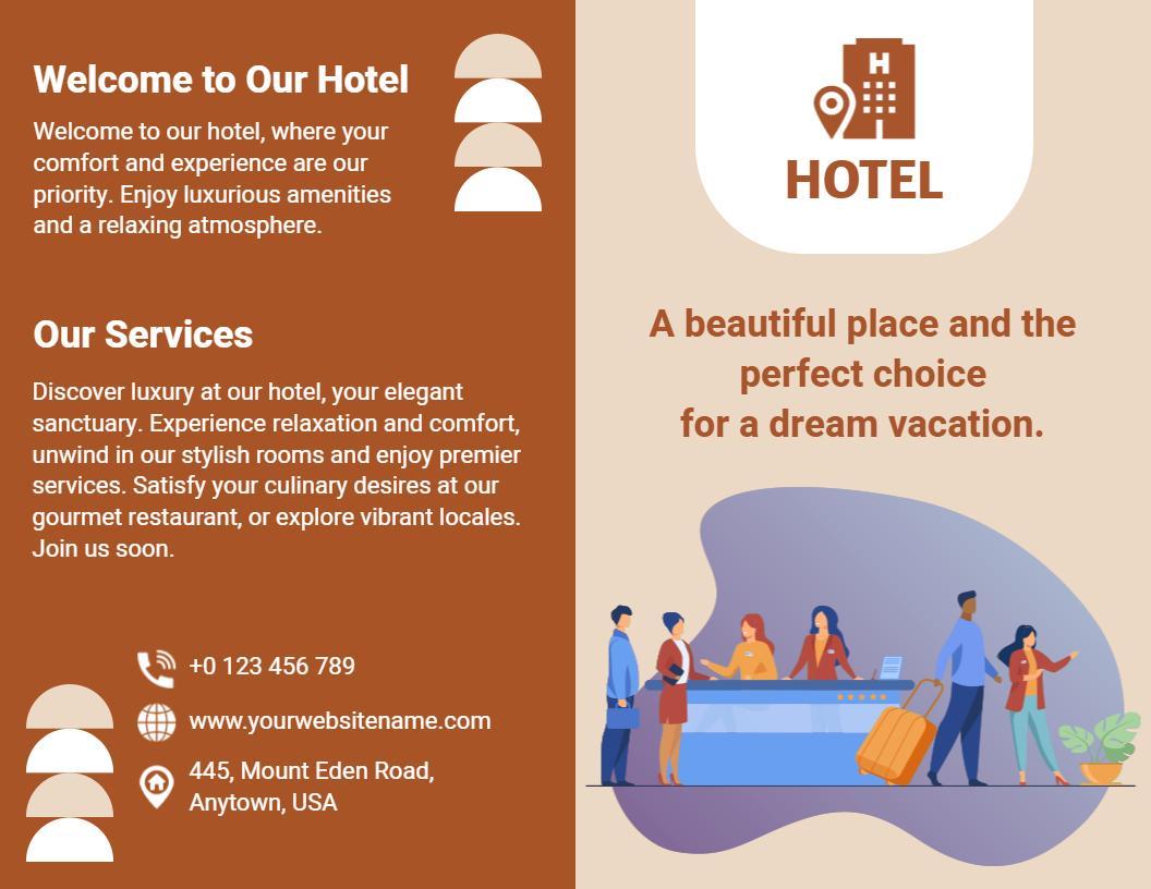 Elegant Hotel Luxury Services and Relaxation Brochure Template