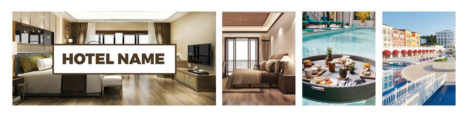 Elegant Hotel Room and Poolside Leisure LinkedIn Banner Template