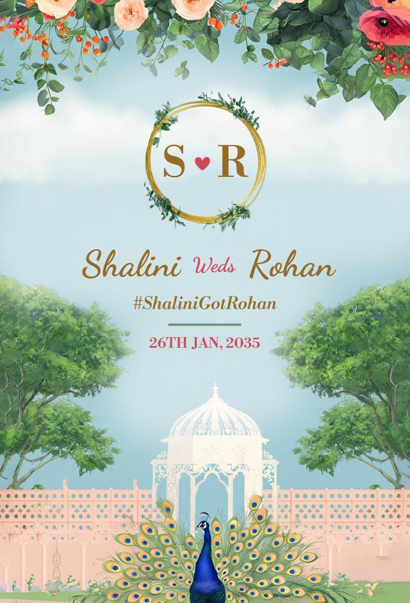 Elegant Indian Wedding Ceremony Celebration Invitation Template