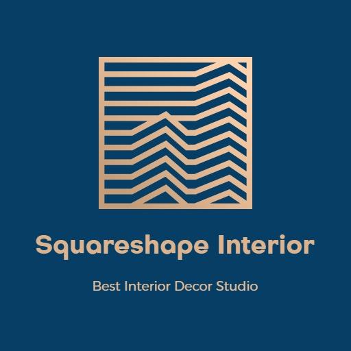 Elegant Interior Design with Square Shapes and Lines Logo Template