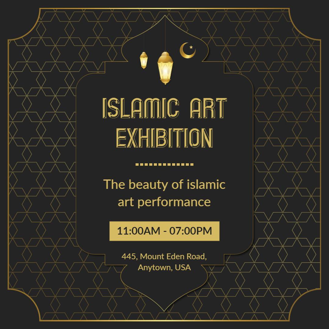 Elegant Islamic Art Exhibition for Cultural Festival Ad Template