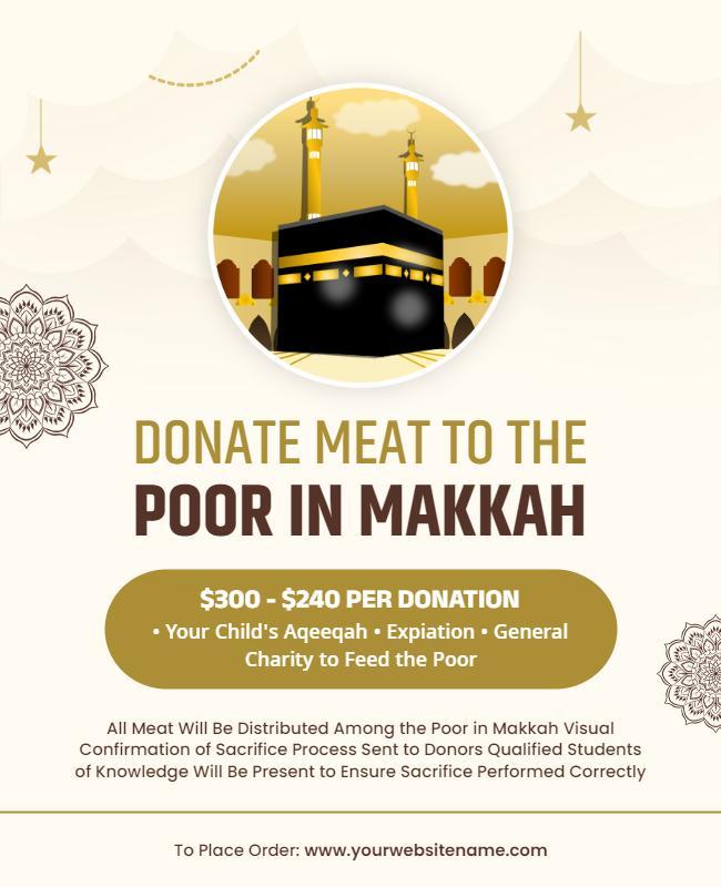 Elegant Islamic Charity Meat Donation Poster for Makkah Template