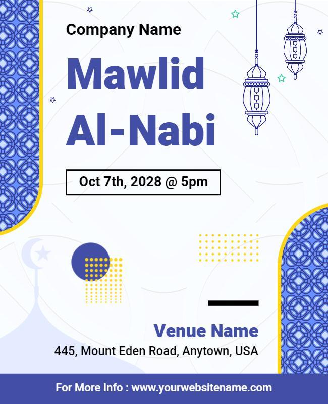Elegant Islamic Mawlid Al-Nabi Celebration Poster Template
