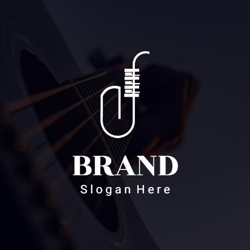 Elegant Jazz Design Featuring Musical Notes and Instruments Logo Template