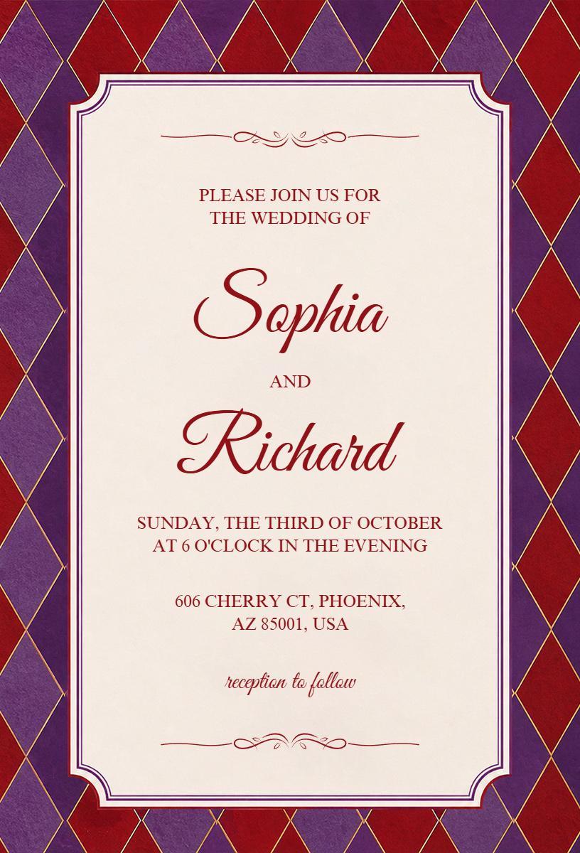 Elegant Jewel Tone Geometric Wedding Invitation Template