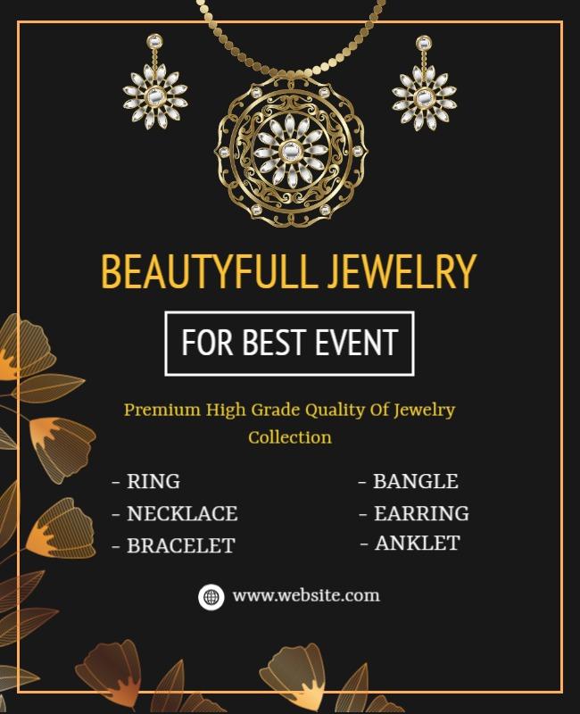 Elegant Jewelry Collection Event Flyer Template