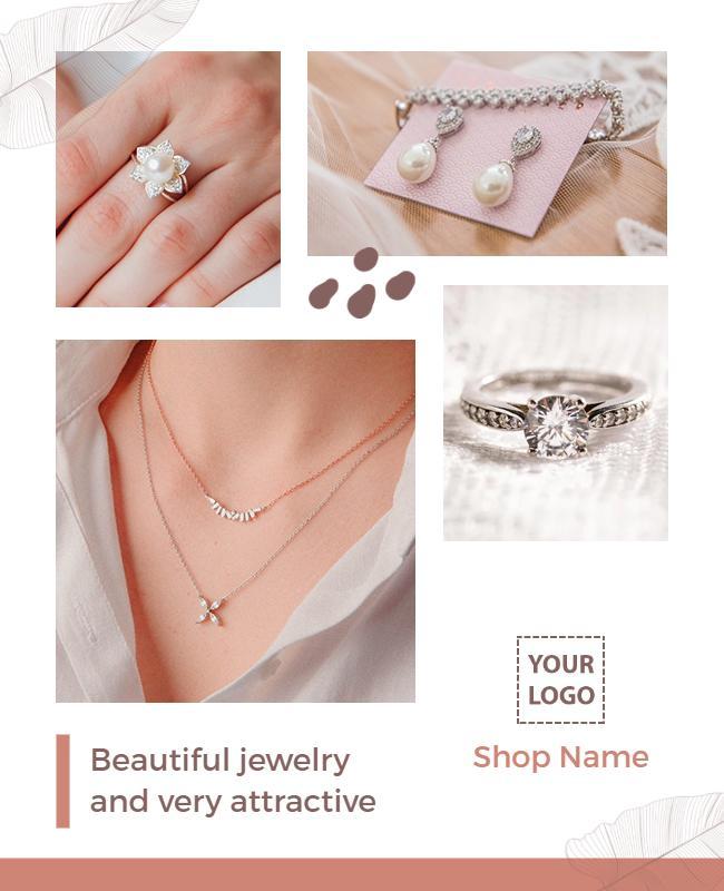 Minimalist Elegant Jewelry Collection Showcase Flyer Template