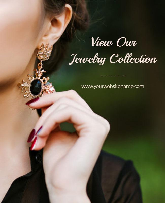 Elegant Jewelry Collection Promotion Flyer Template