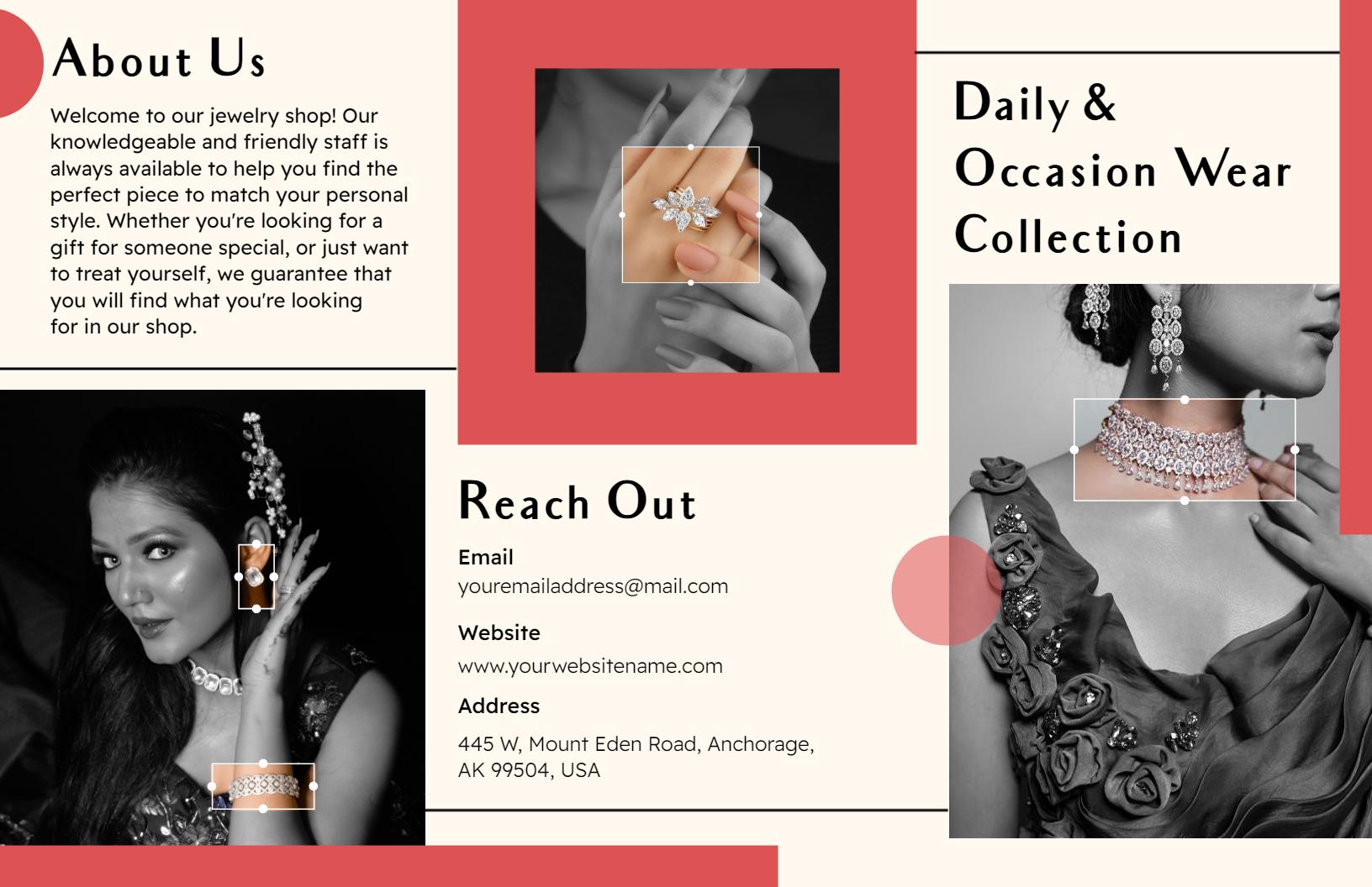 Elegant Jewelry Daily and Occasion Wear Collection Brochure Template