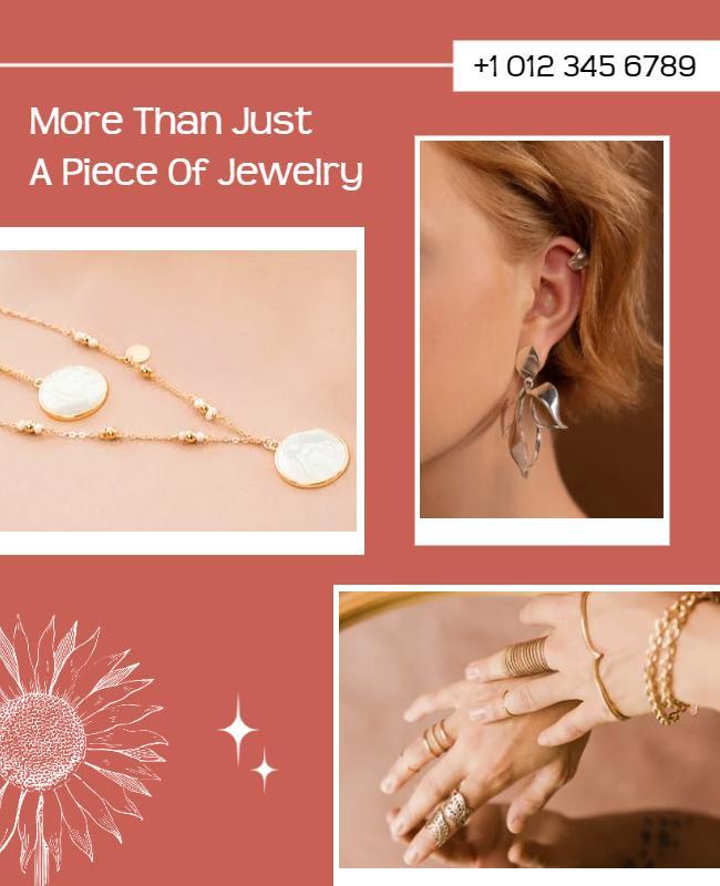 Chic Coral Jewelry Collection Advertisement Flyer Template