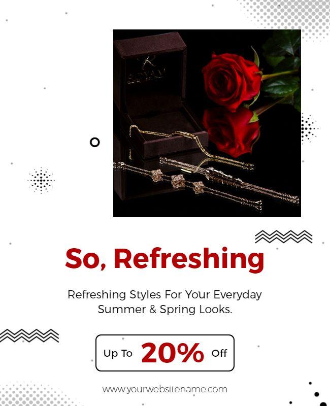 Elegant Jewelry Showcase for Spring and Summer Poster Template