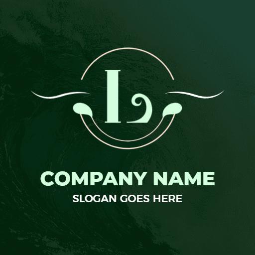 Elegant L Letter Design with Stylish Green Elements Logo Template
