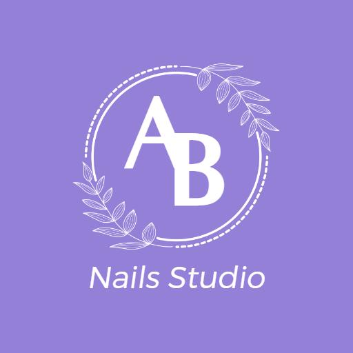 Elegant Lavender Circle Monogram for Nails Studio Logo Template