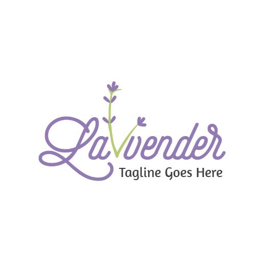 Elegant Lavender Design with Floral Elements for Logo Template