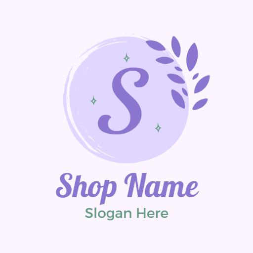 Elegant Lavender Theme with Charming Leaf Design Logo Template